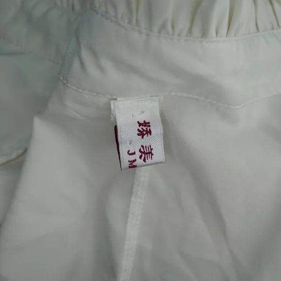 White Ribbon Ruffle Shirt - Picture 4 of 5